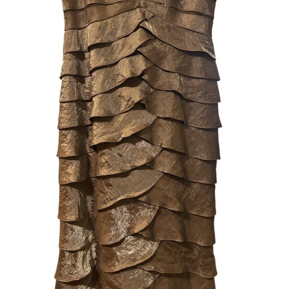 Adrianna Papell Shimmering Brown Long Sleeve Dress - Picture 8 of 16